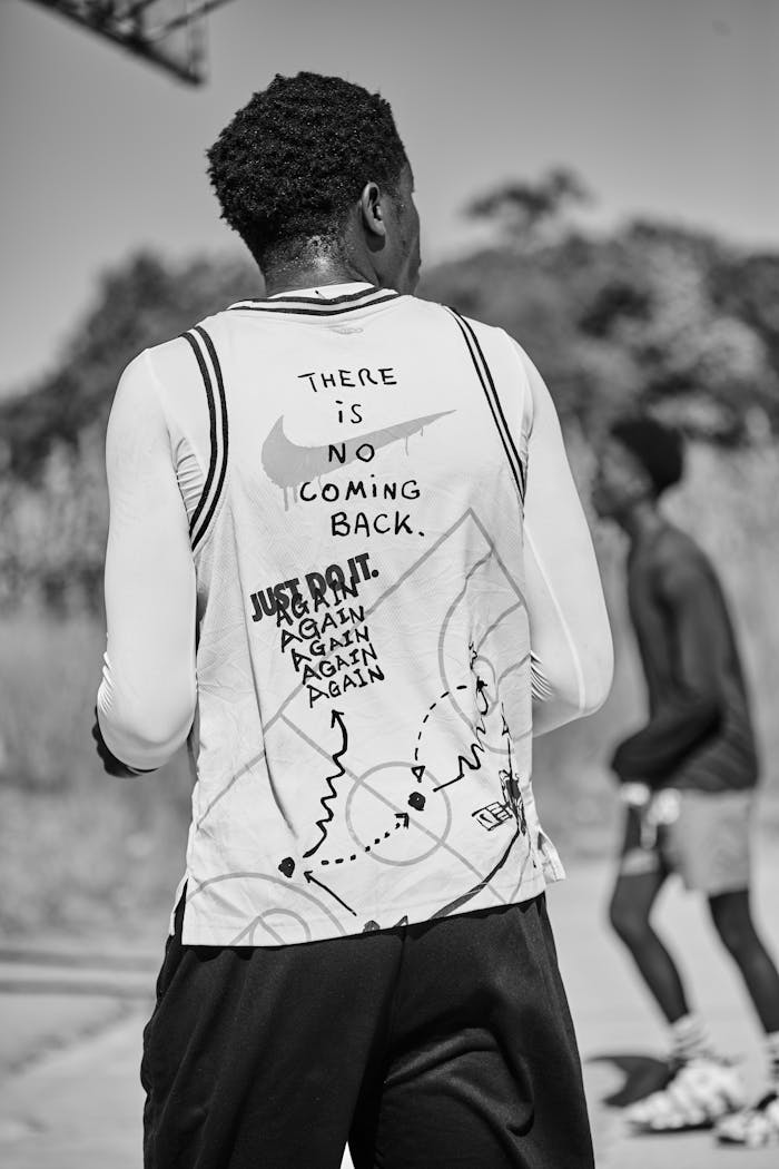 African American Boy at a Basket Ball Court